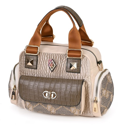  Дамска чанта от висококачествена еко кожа, в бежов цвят. Код: K007